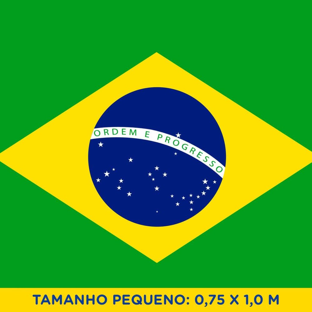 Bandeira do Brasil Pequena - 100% Poliéster - 0,75M X 1M - Variante 1