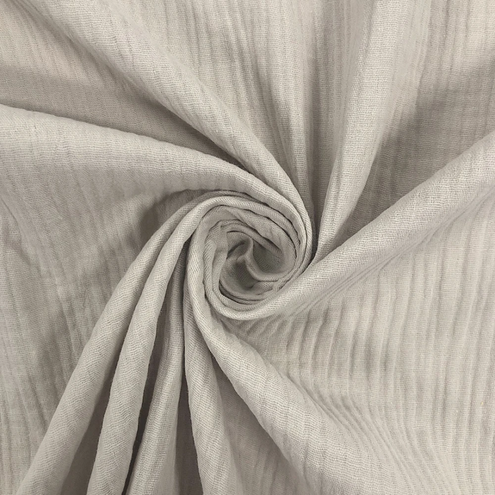 Fralda Gaze de Algodao Musselina Dupla 100% Algodão 1,32m Largura - Cinza claro