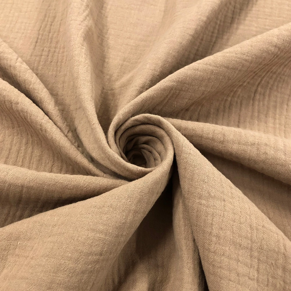 Fralda Gaze de Algodao Musselina Dupla 100% Algodão 1,32m Largura - Bege escuro