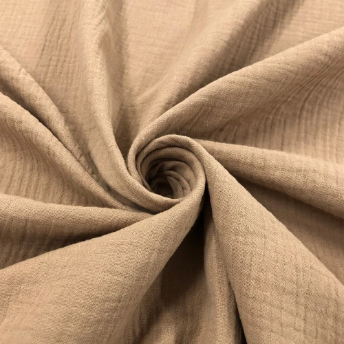 Fralda Gaze de Algodao Musselina Dupla 100% Algodão 1,32m Largura - Bege escuro