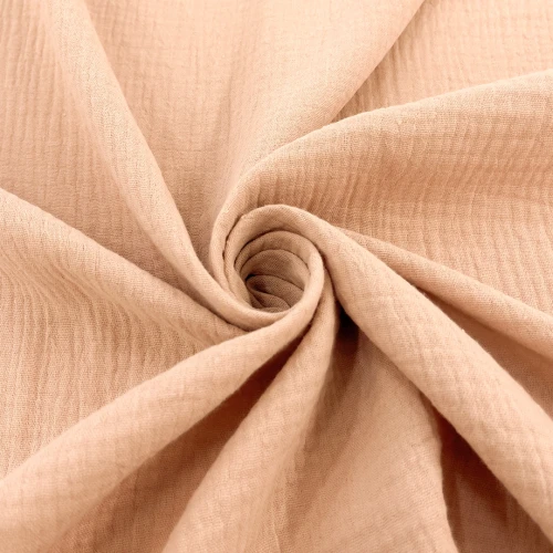 Fralda Gaze de Algodao Musselina Dupla 100% Algodão 1,32m Largura - Bege claro