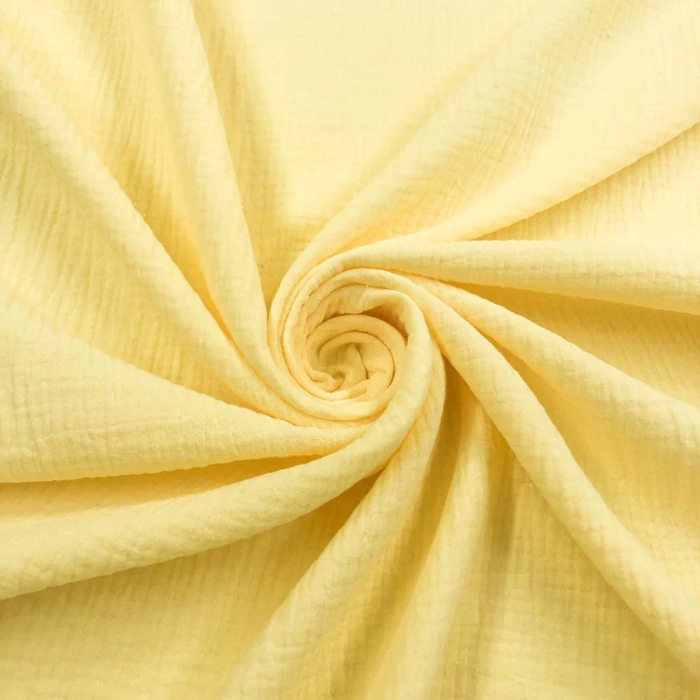 Fralda Gaze de Algodao Musselina Dupla 100% Algodão 1,32m Largura - Amarelo bebê