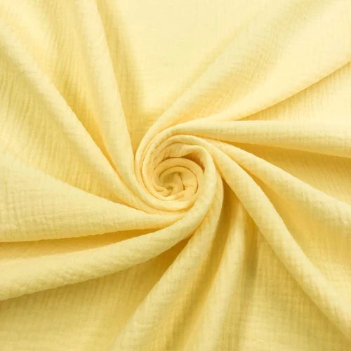 Fralda Gaze de Algodao Musselina Dupla 100% Algodão 1,32m Largura - Amarelo bebê