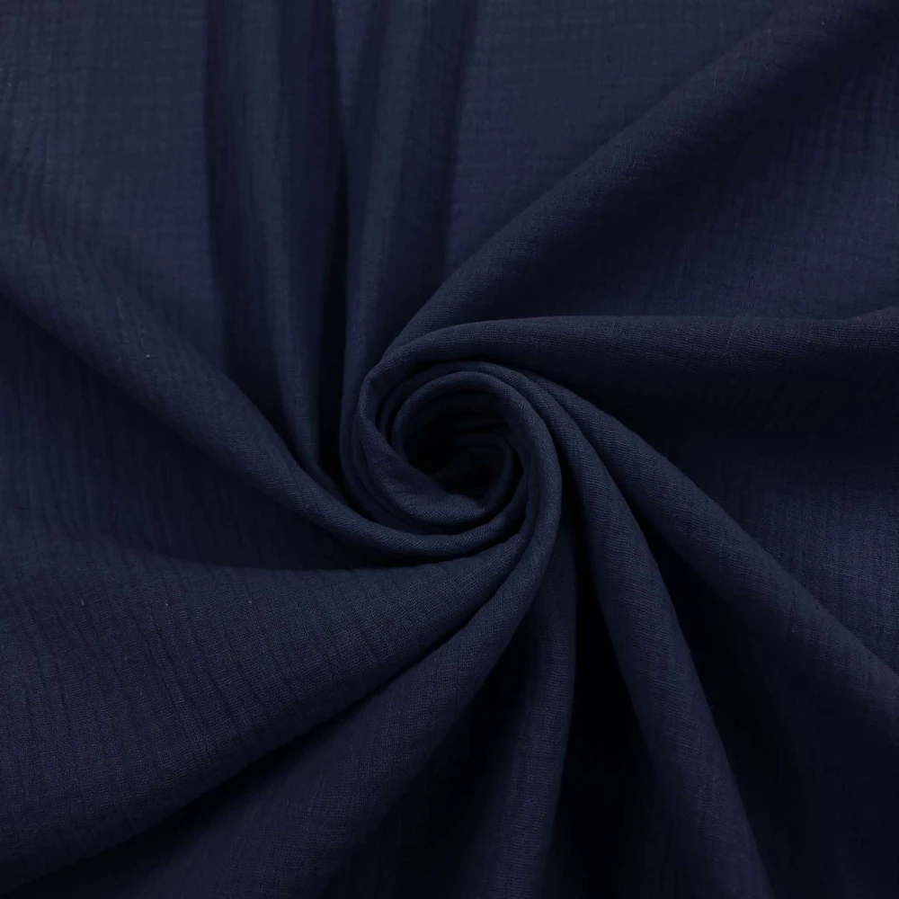 Fralda Gaze de Algodao Musselina Dupla 100% Algodão 1,32m Largura - Azul marinho