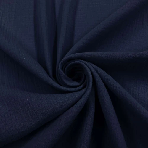 Fralda Gaze de Algodao Musselina Dupla 100% Algodão 1,32m Largura - Azul marinho