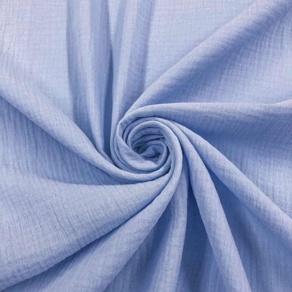 Fralda Gaze de Algodao Musselina Dupla 100% Algodão 1,32m Largura - Azul envelhecido