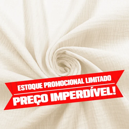 Fralda Gaze de Algodao Musselina Dupla Lote Promocional 100% Algodão 1,32m Largura - Branco