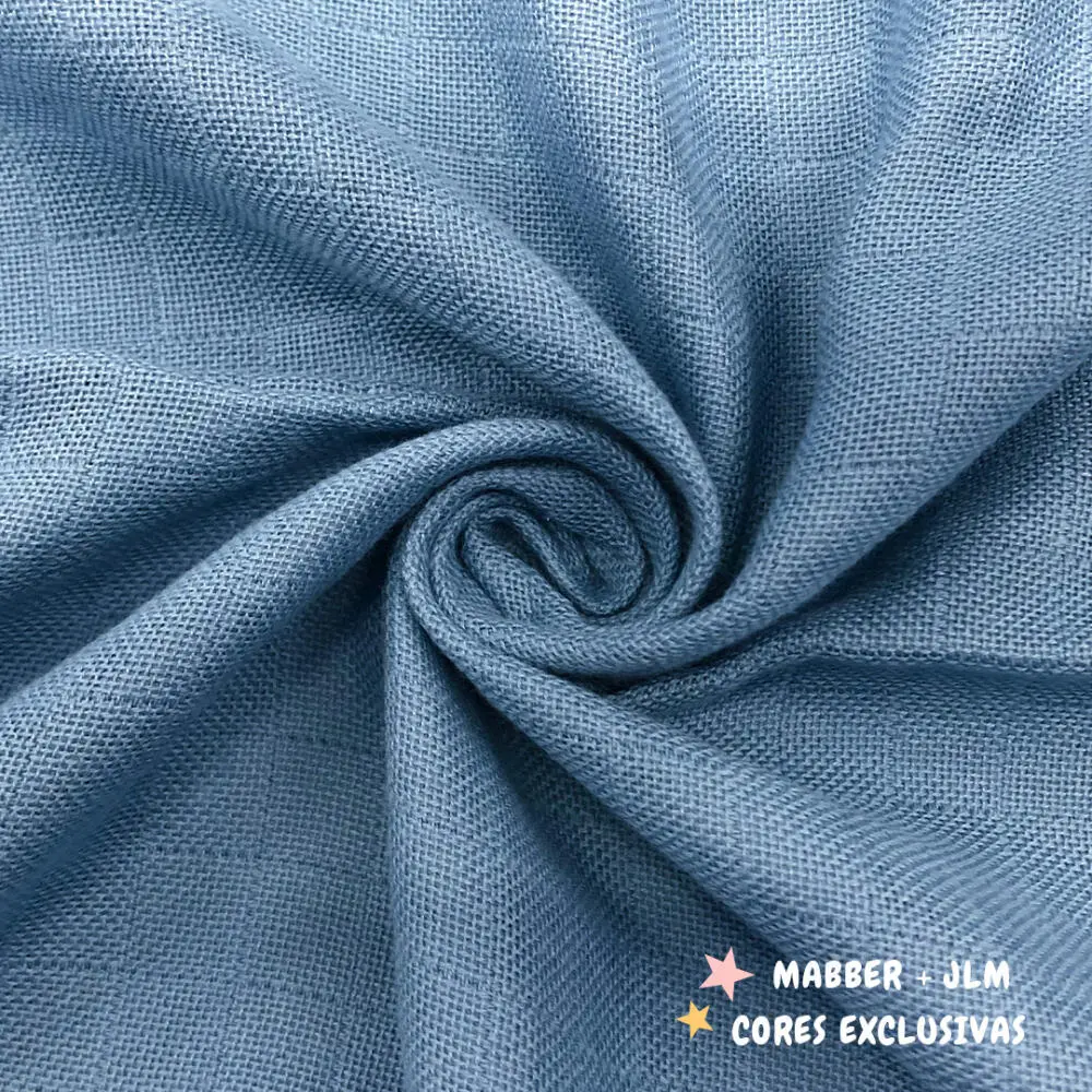 Fralda Mabber Quadriculada Vendida Em Metro 100% Algodão 0,80m largura - Azul vintage jlm