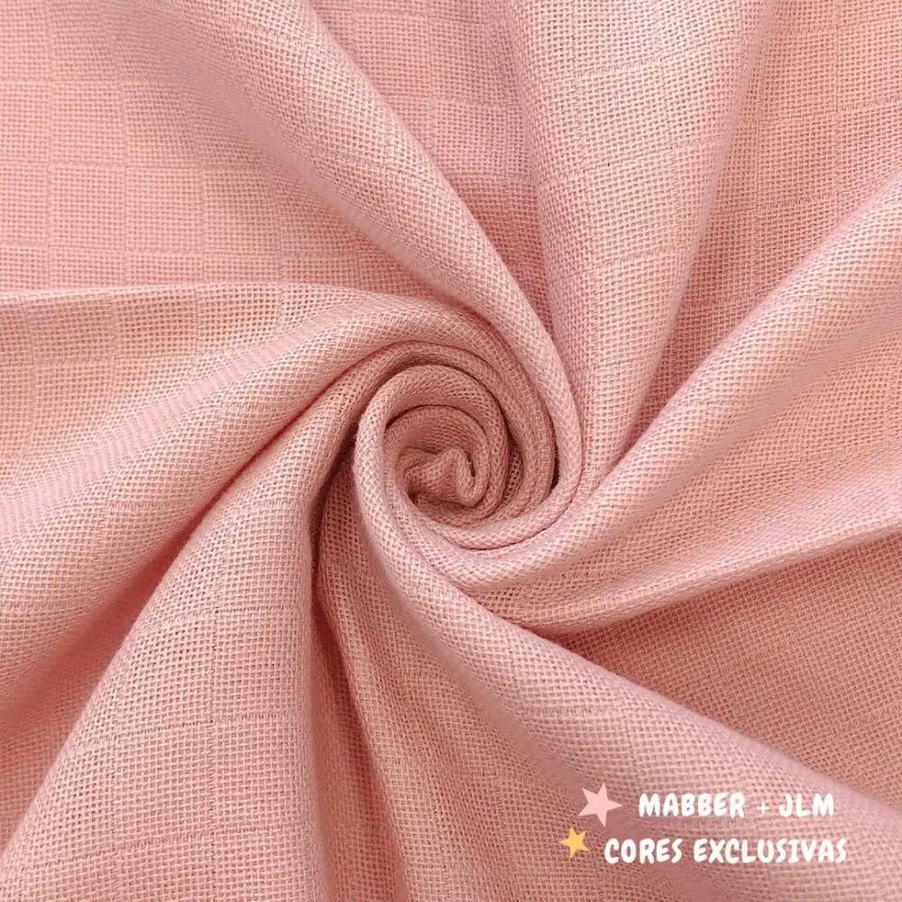 Fralda Mabber Quadriculada Vendida Em Metro 100% Algodão 0,80m largura - Rosa vintage jlm