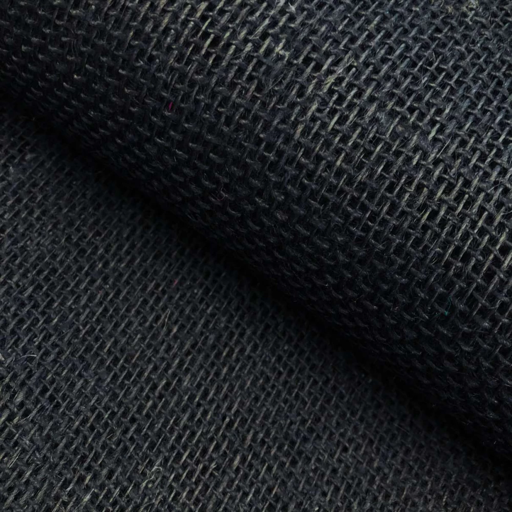 Juta Colorida Lisa - 1,00m largura - 100% Juta - Preto