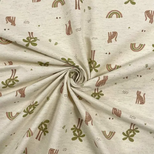 Linho Estampado Premium Selva Baby 80% Algodão 20% Linho - Variante 2