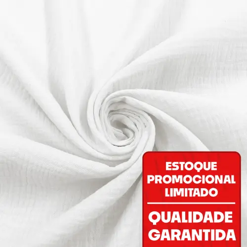 Lote Promocional Fralda Gaze de Algodao Musselina Dupla 100% Algodão 1,32m Largura - Branco