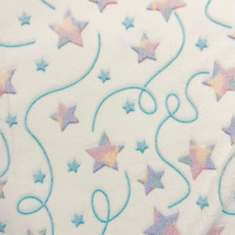 Manta Fleece 3D Estrelas Cadentes 100% Poliéster 1,60m largura - Fundo off