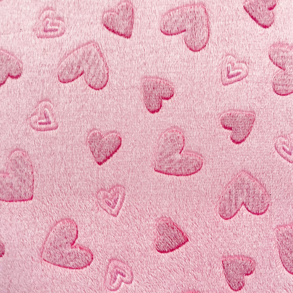 Manta Fleece 3D So Much Love 100% Poliéster 1,60m largura - Rosa