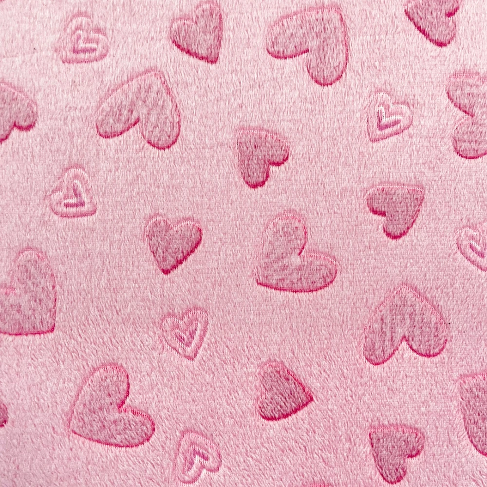 Manta Fleece 3D So Much Love 100% Poliéster 1,60m largura - Rosa