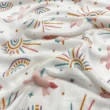 Manta Fleece 3D Unicórnio Feliz 100% Poliéster 1,60m largura - Fundo branco