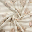 Manta Fleece 3D Ursinhos Teddy 100% Poliéster 1,60m largura - Fundo bege