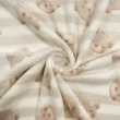 Manta Fleece 3D Ursinhos Teddy 100% Poliéster 1,60m largura - Fundo bege