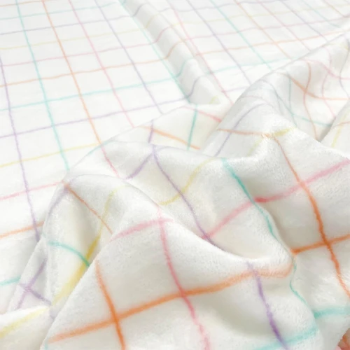 Manta Fleece Estampada Premium Xadrez Candy 100% Poliéster 1,60m Largura - Colorido candy