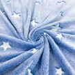 Manta Fleece Glow Brilha no Escuro Estrelinha 100% Poliéster 1,60m largura - Azul