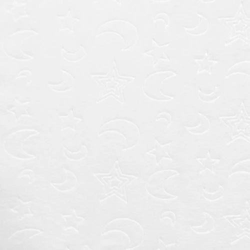 Manta Fleece Infantil Noite Estrelada 100% Poliéster 1.60m Largura - Branco