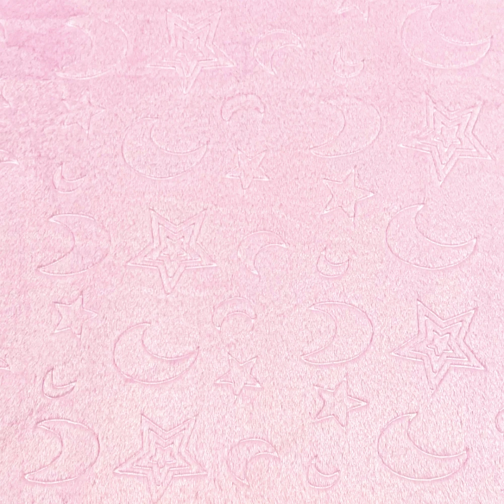 Manta Fleece Infantil Noite Estrelada 100% Poliéster 1.60m Largura - Rosa bebê