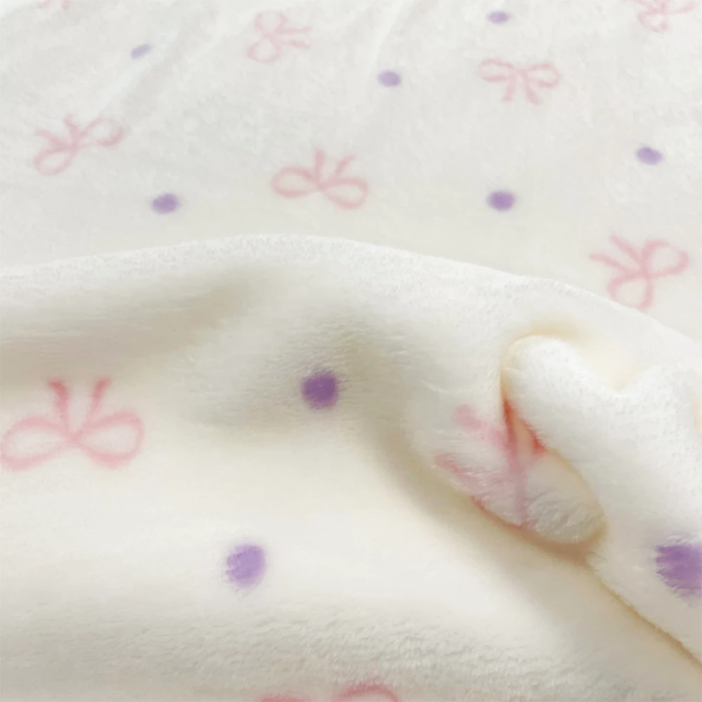 Manta Fleece Premium Laços 100% Poliéster 1,60m Largura - Rosa