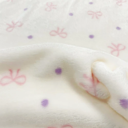 Manta Fleece Premium Laços 100% Poliéster 1,60m Largura - Rosa