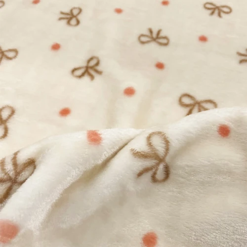 Manta Fleece Premium Laços 100% Poliéster 1,60m Largura - Bege