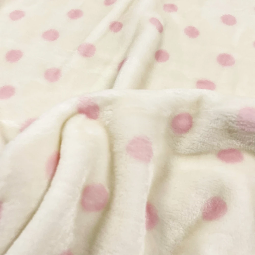 Manta Fleece Premium Poazinho 100% Poliéster 1,60m Largura - Rosa bebê