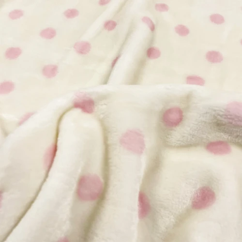 Manta Fleece Premium Poazinho 100% Poliéster 1,60m Largura - Rosa bebê