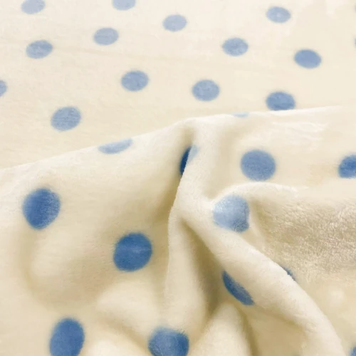 Manta Fleece Premium Poazinho 100% Poliéster 1,60m Largura - Azul bebê
