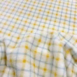 Manta Fleece Premium Xadrez Duplo 100% Poliéster 1,60m Largura - Amarelo com azul