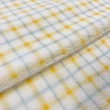 Manta Fleece Premium Xadrez Duplo 100% Poliéster 1,60m Largura - Amarelo com azul