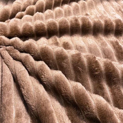 Manta Fleece com Relevo Jacquard 100% Poliéster 2.50m Largura - Marrom