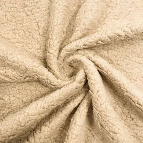 Manta Sherpa - 100% Poliéster - 2,50m largura - Bege fendi
