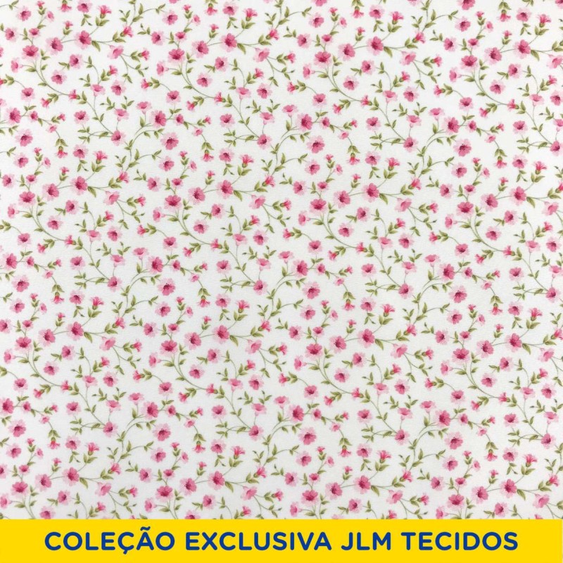 Microfibra Digital (Tactel) - Flores Românticas - 100% Poliéster - Variante 1