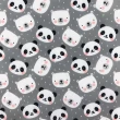 Microfibra Digital (Tactel) - Pandinha e Urso - 100% Poliéster - Variante 1