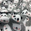 Microfibra Digital (Tactel) - Pandinha e Urso - 100% Poliéster - Variante 1