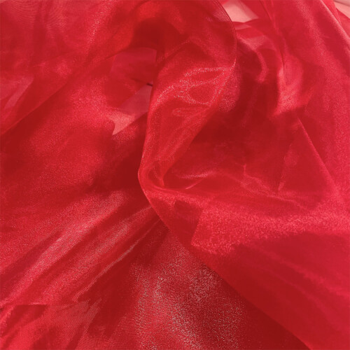 Organza Cristal - 100% Poliéster - 1,50m Largura - Vermelho
