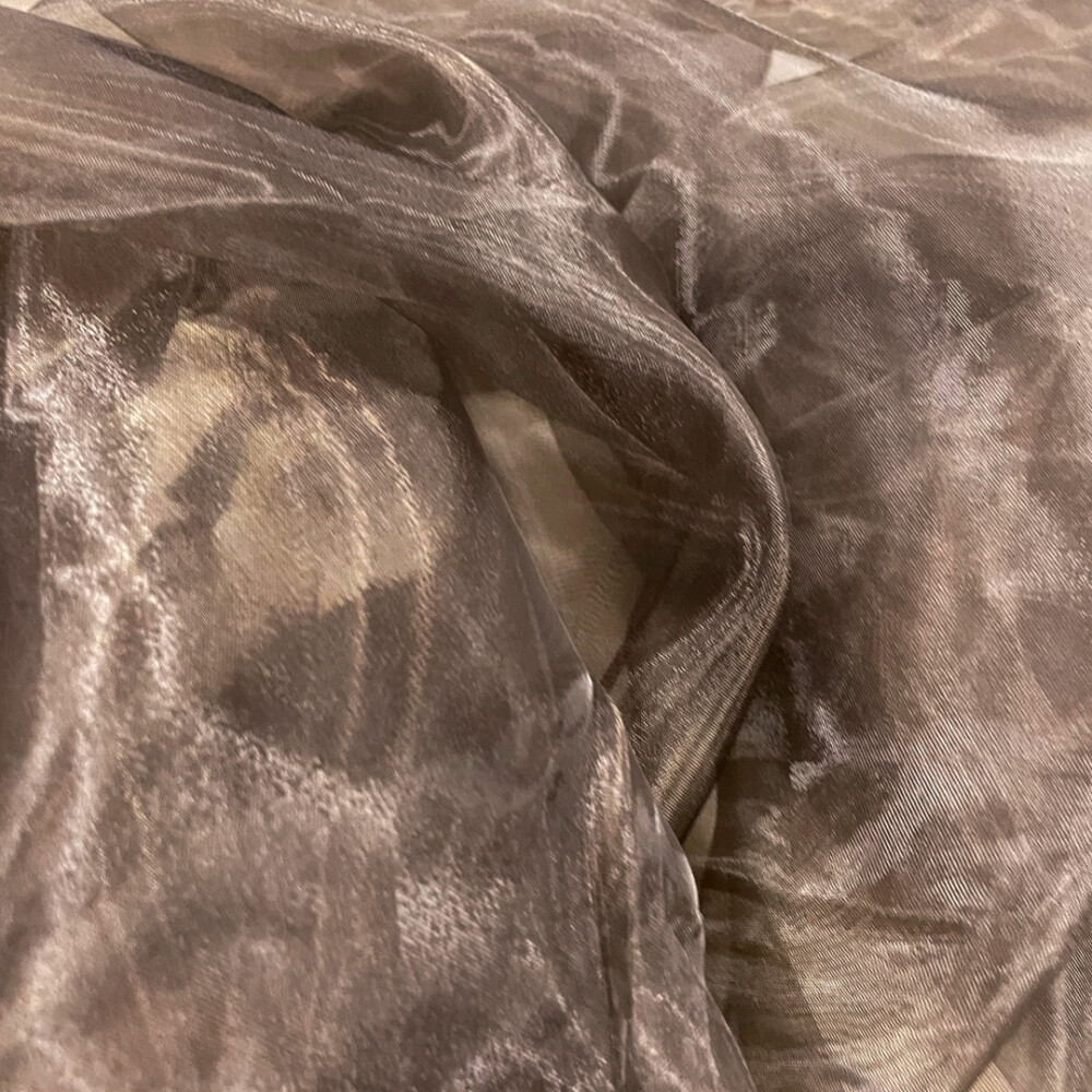 Organza Cristal - 100% Poliéster - 1,50m Largura - Marrom