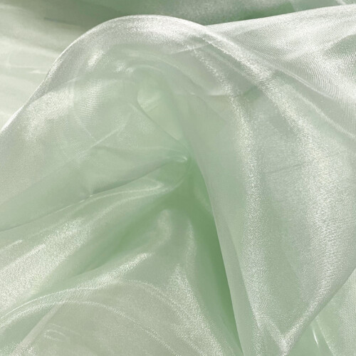 Organza Cristal - 100% Poliéster - 1,50m Largura - Verde água