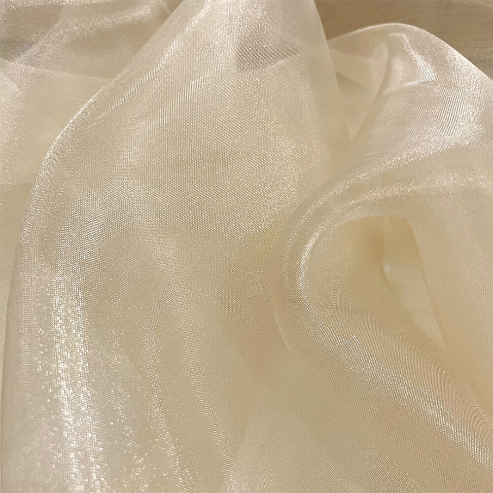 Organza Cristal - 100% Poliéster - 1,50m Largura - Bege