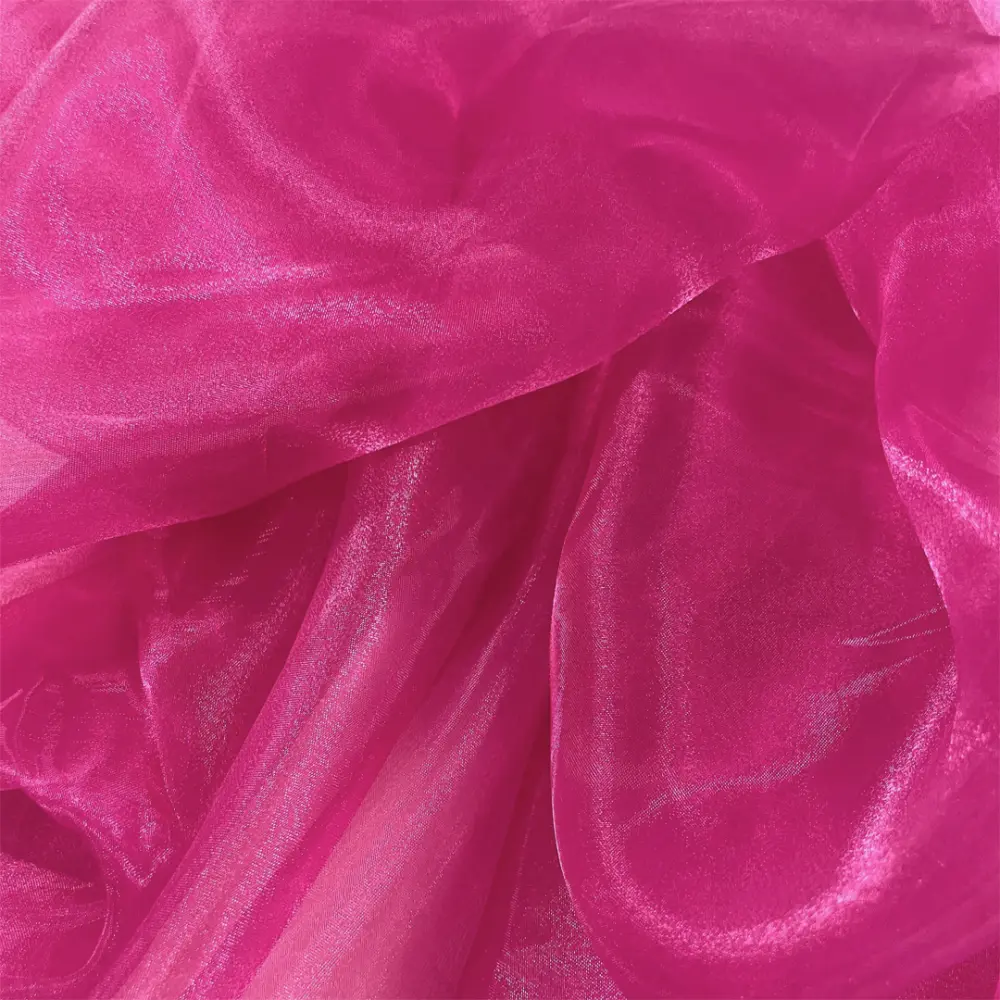 Organza Cristal - 100% Poliéster - 1,50m Largura - Fucsia