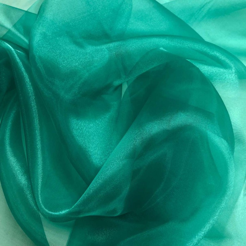 Organza Cristal - 100% Poliéster - 1,50m Largura - Verde esmeralda