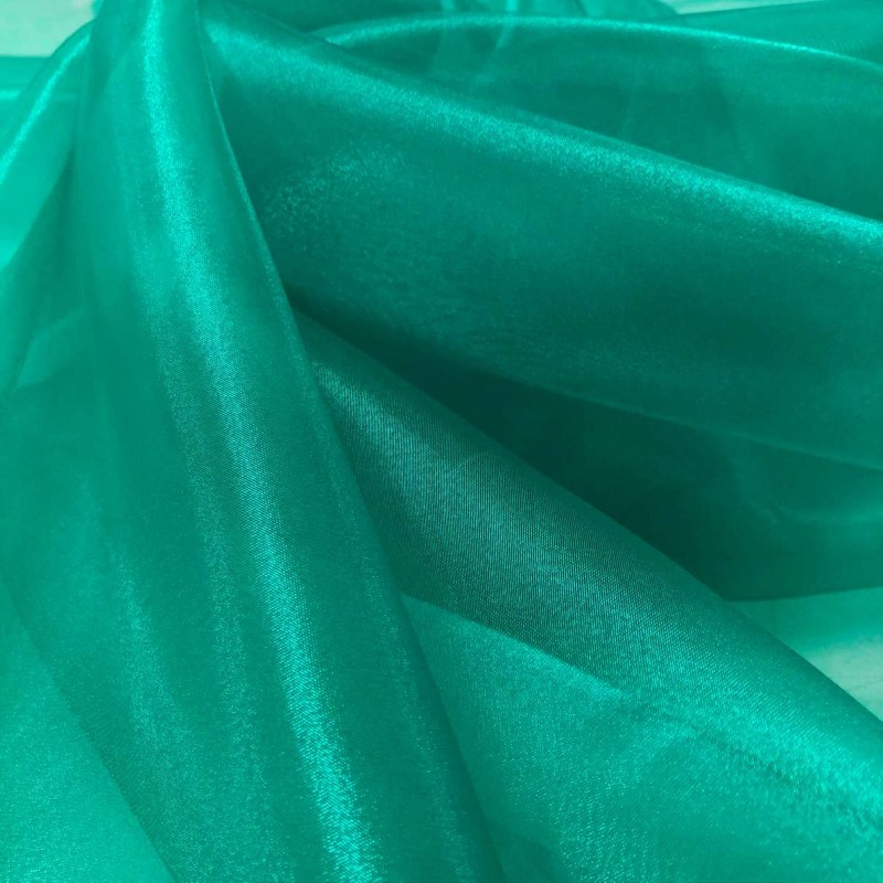 Organza Cristal - 100% Poliéster - 1,50m Largura - Verde esmeralda