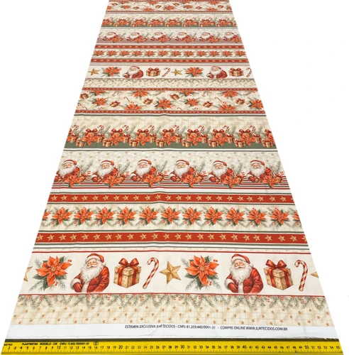 Painel Barrado Natal Exclusivo JLM Bom Velhinho 0,55 x 1,50m 10 Faixas - Variante 1
