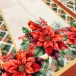 Painel Jogo Americano e Trilho Coleção Exclusiva JLM Natal Flor com Cardeal - Variante 1