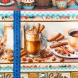 Painel Tricoline Digital Barrado Café da Tarde 0,55 x 1,50m - Variante 1