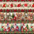 Painel Tricoline Digital Barrado Contos de Natal 0,55 x 1,50m - Variante 1